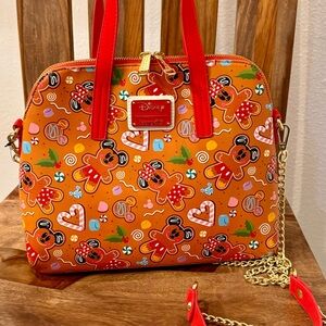 Disney Gingerbread Mickey and Minnie Mouse Loungefly Bags